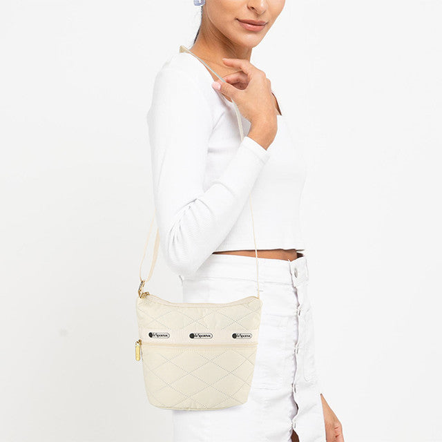 Mini Bucket Shoulder Bag In Sandbar Cross Deboss