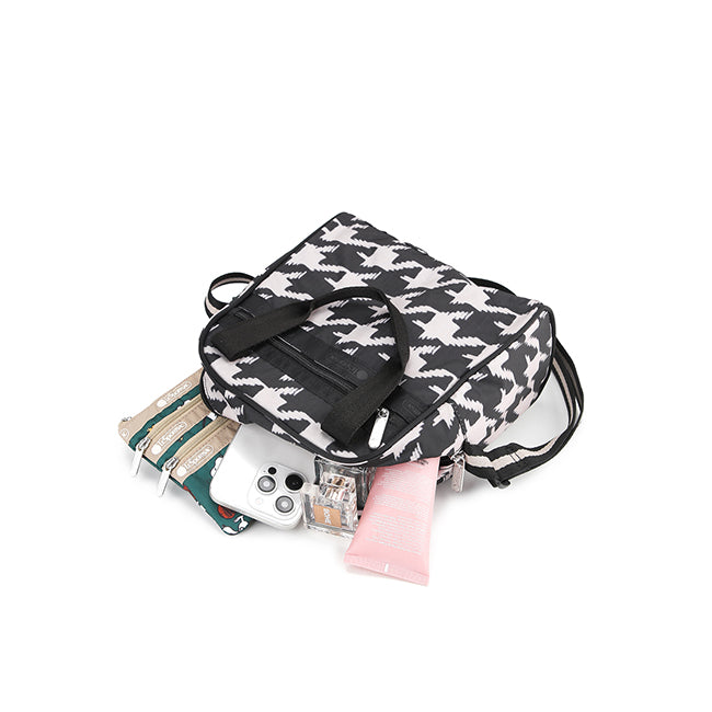 LeSportsac Tas Unisex N/S Mini Satchel In Blk/ Beige Houndstooth