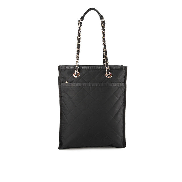 Chain N/S Tote In Black Chain Quilt