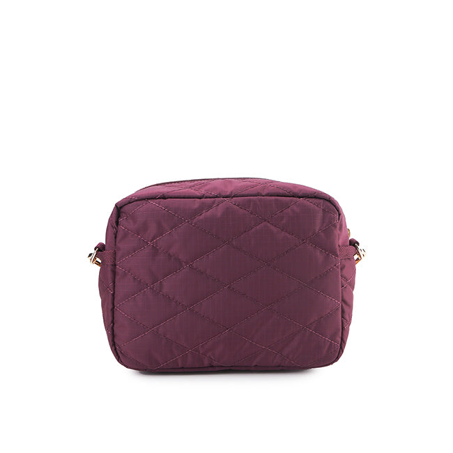 Deluxe Crossbody In Wine Quilt Studs
