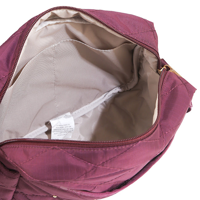 Deluxe Crossbody In Wine Quilt Studs