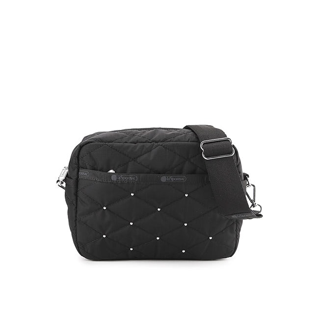 Deluxe Crossbody In Black Quilt Studs