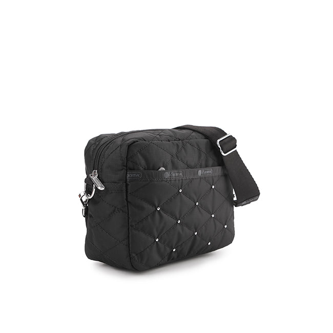 Deluxe Crossbody In Black Quilt Studs