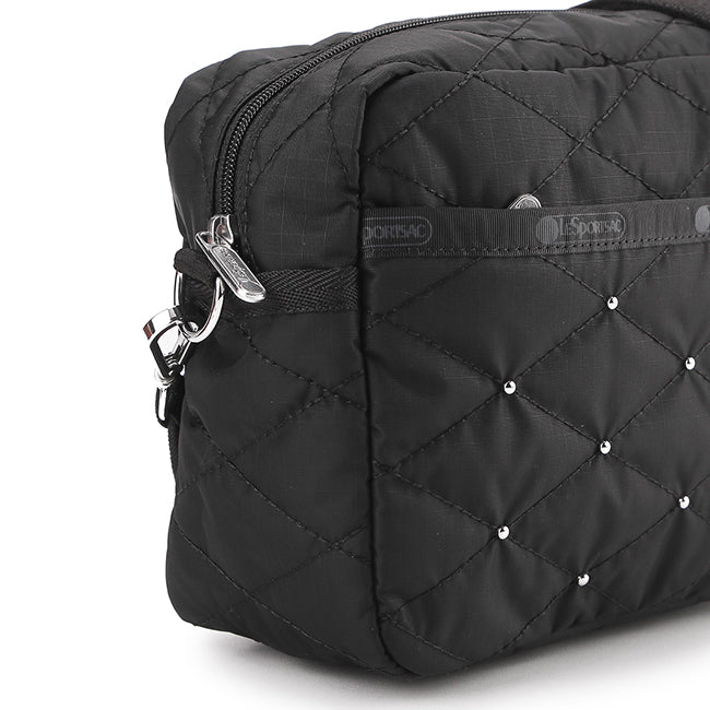 Deluxe Crossbody In Black Quilt Studs