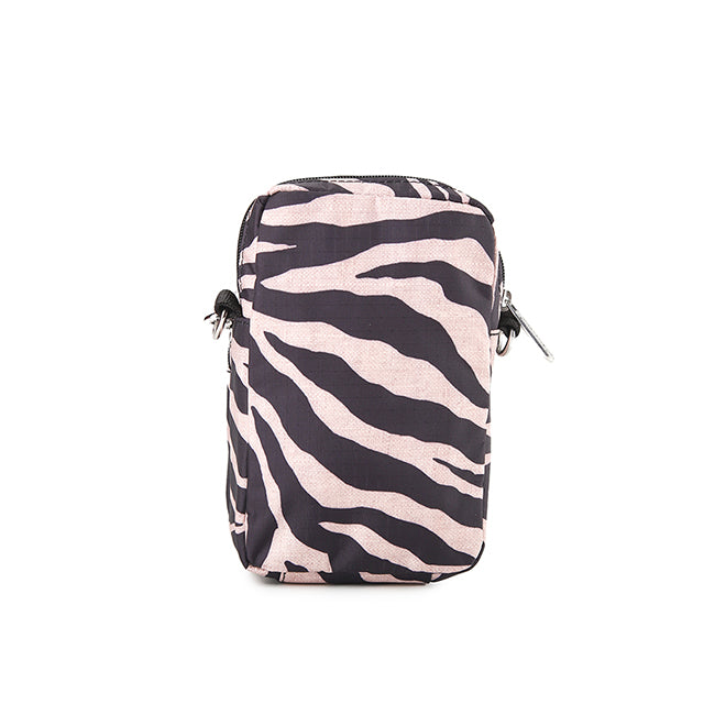 Mini Phone Bag In Raffia Zebra