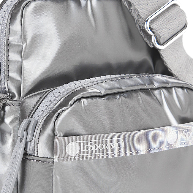 Mini Phone Bag In Gunmetal Gray Shine