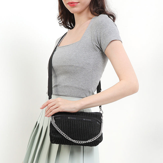 Chain Crochet Clutch In Black Crochet