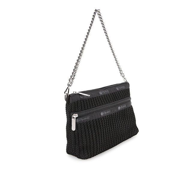 Chain Crochet Clutch In Black Crochet