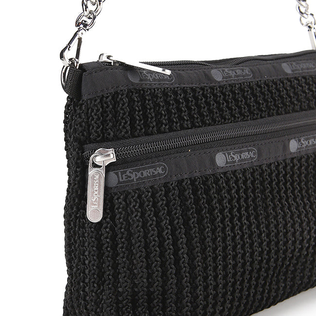 Chain Crochet Clutch In Black Crochet