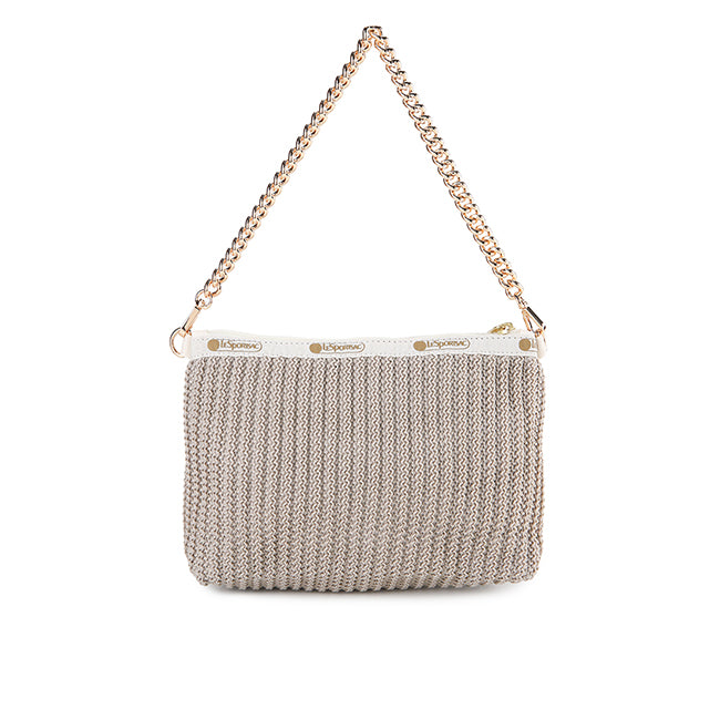 Chain Crochet Clutch In Beige Crochet