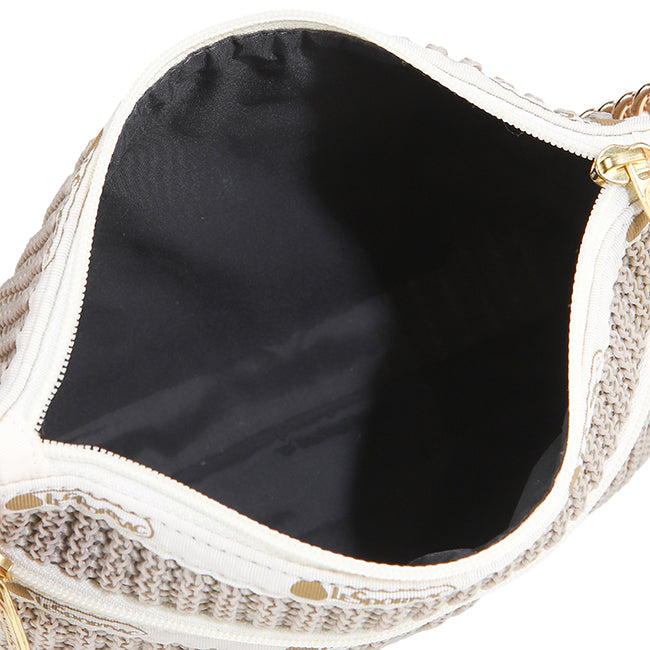 Chain Crochet Clutch In Beige Crochet