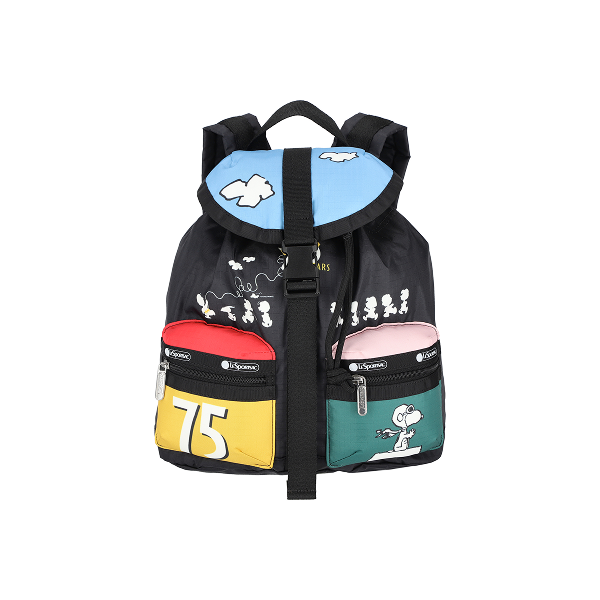 LeSportsac Tas Unisex Backpack Small Voyager In Peanuts 75Th Patchwork