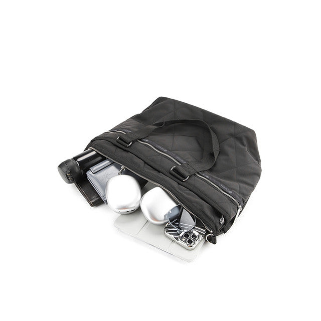 Quilt Zip Tote In Black Quilt
