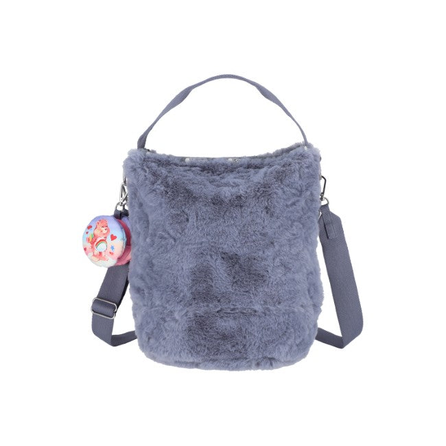 LeSportsac Unisex Convertible Bucket Bag In Care Bears Fuzzy Gray