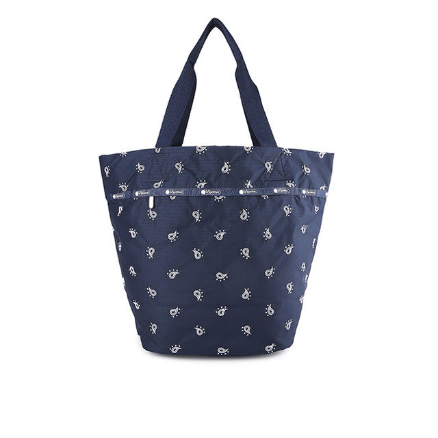 Market Tote In Navy Bandana Emb