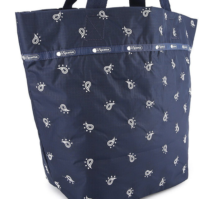 Market Tote In Navy Bandana Emb