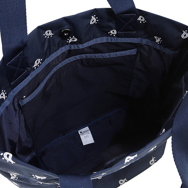 Market Tote In Navy Bandana Emb