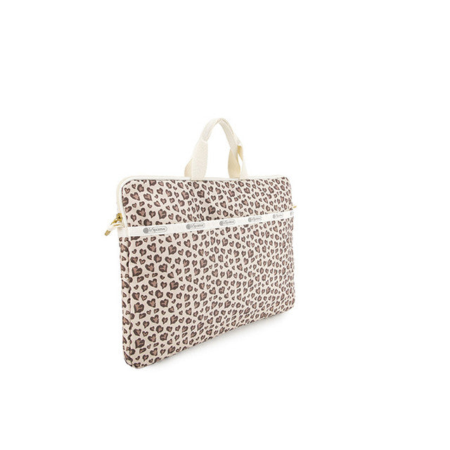Th Laptop Case 15 In Latte Heart Leopard