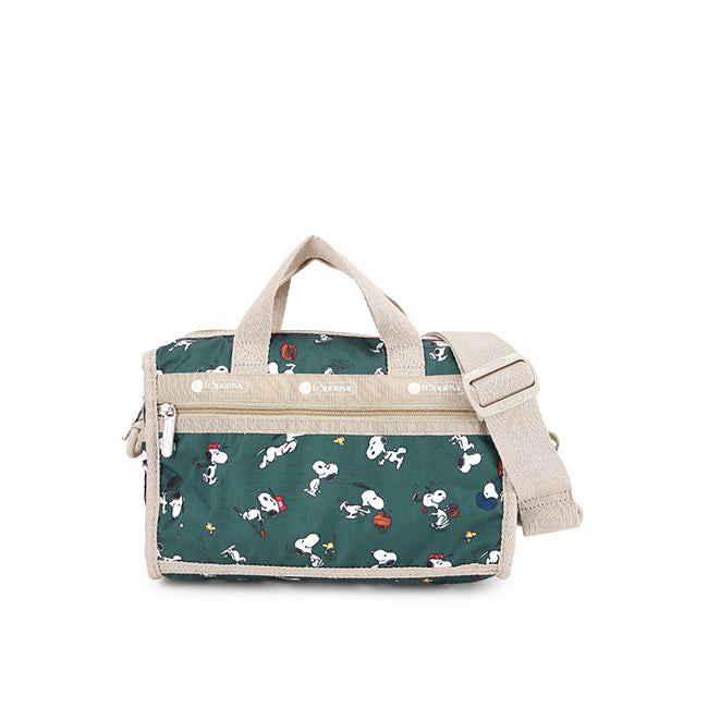 LeSportsac Tas Unisex Mini Duffel Crossbody In Snoopy And Woodstock Grn