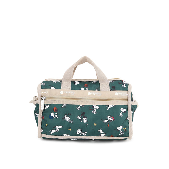 LeSportsac Tas Unisex Mini Duffel Crossbody In Snoopy And Woodstock Grn