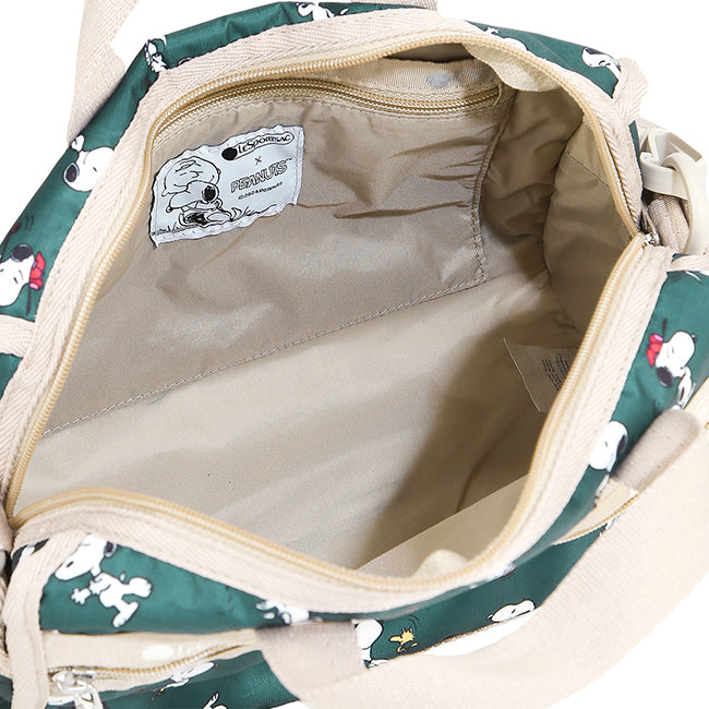 LeSportsac Tas Unisex Mini Duffel Crossbody In Snoopy And Woodstock Grn