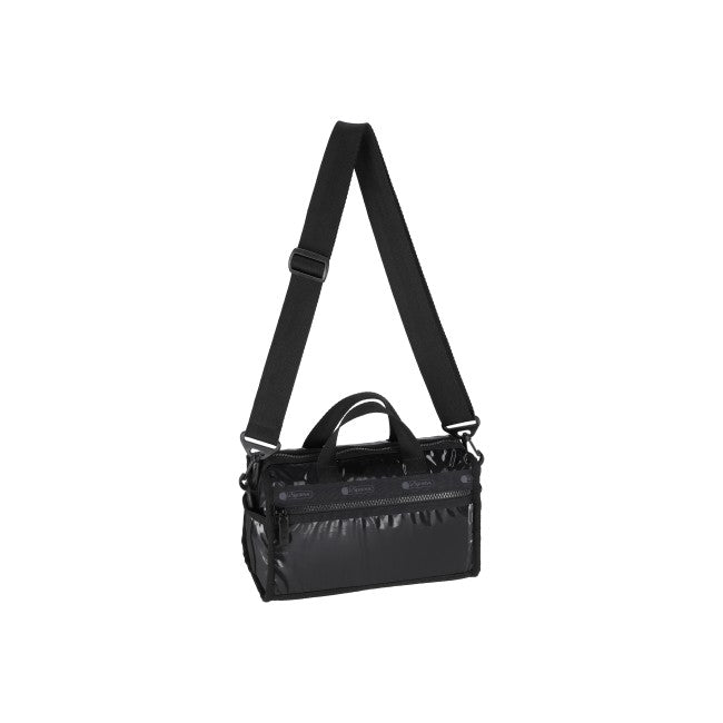 LeSportsac Unisex Bags Mini Duffel Crossbody In Black Shine