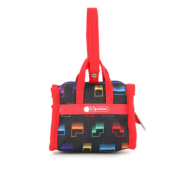Micro Weekender Charm In Tetris Falling Blocks/Pnk