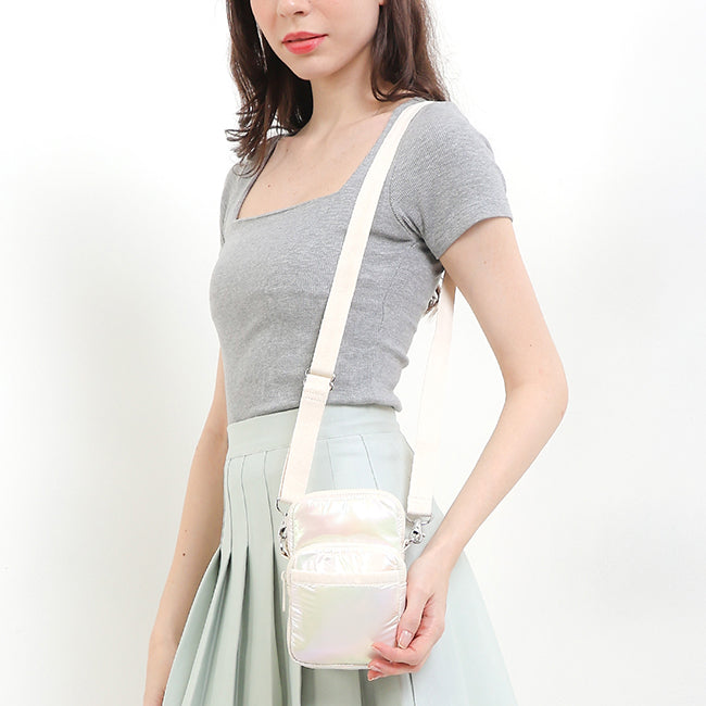 Gradient Mini Phone Bag In Pearlized Gradient Shine