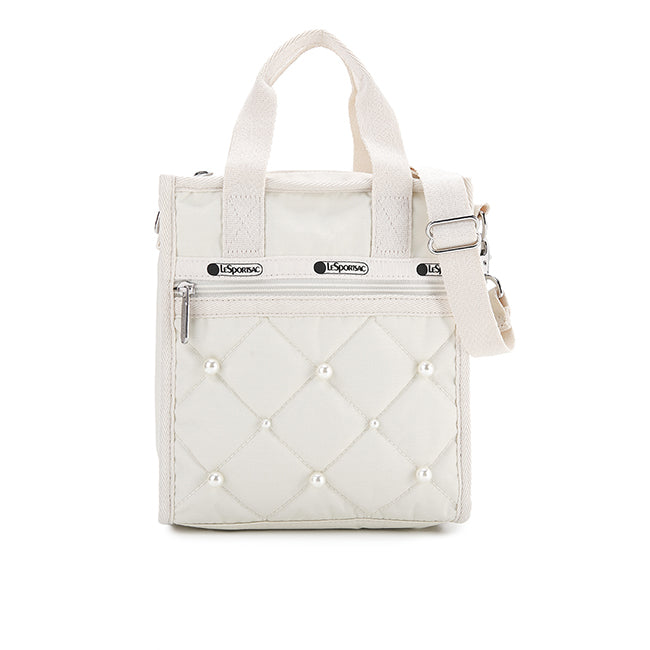 Mini N/S Tote W/ Pearls In Starlight Pearl