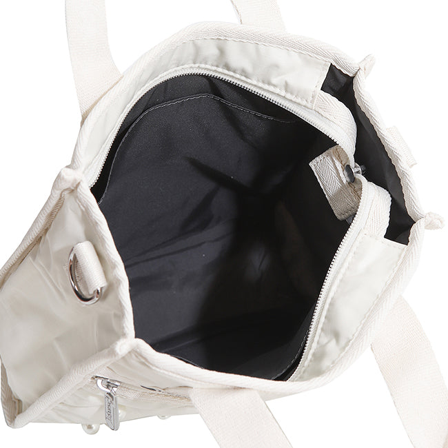 Mini N/S Tote W/ Pearls In Starlight Pearl