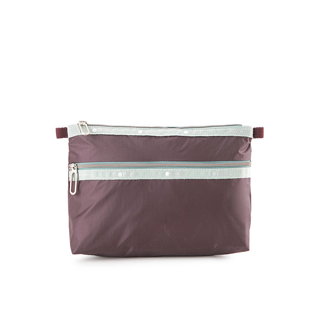 Essential 2 Zip Pouch In Pw Burgundy C1