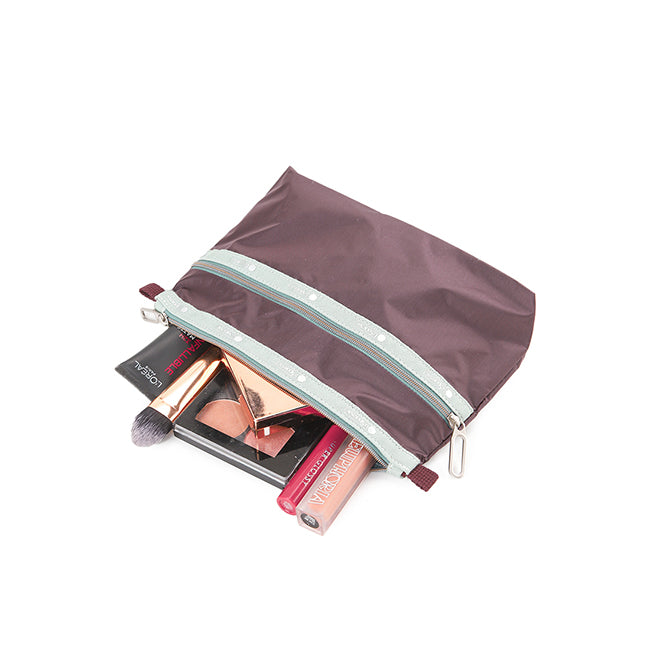 Essential 2 Zip Pouch In Pw Burgundy C1