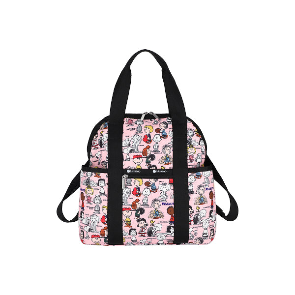 LeSportsac Tas Unisex Double Trouble Backpack In Peanuts Gang Pink