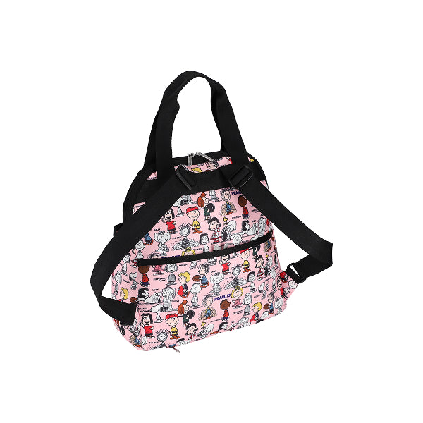 LeSportsac Tas Unisex Double Trouble Backpack In Peanuts Gang Pink