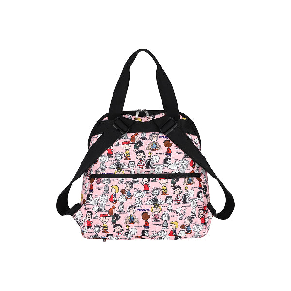 LeSportsac Tas Unisex Double Trouble Backpack In Peanuts Gang Pink