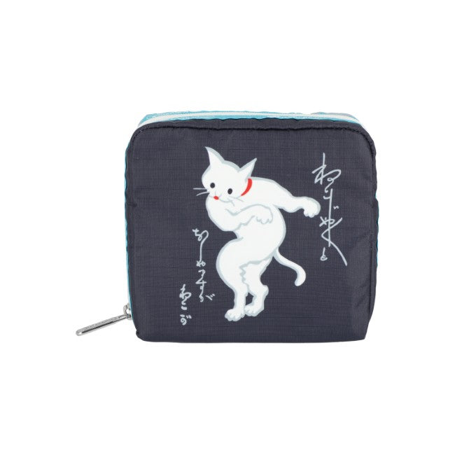 LeSportsac Unisex Pouch Med Square Cosmetic In Japanese Art Cat