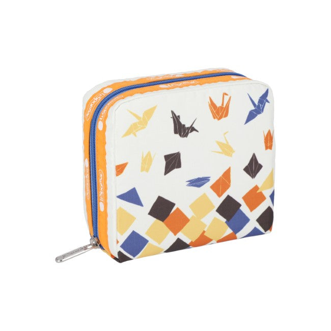 LeSportsac Unisex Pouch Med Square Cosmetic In Japanese Art Cranes