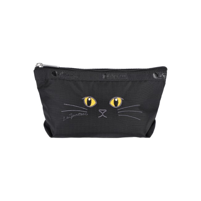 LeSportsac Unisex Small Sloan Cosmetic In Black Cats Embroidery