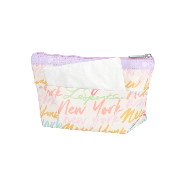 LeSportsac Unisex Pouch Small Sloan Cosmetic In Nyc Script Cream