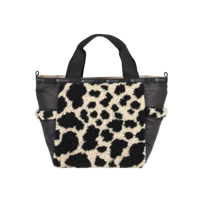 LeSportsac Unisex Sherpa Small Open Tote In Cow Sherpa