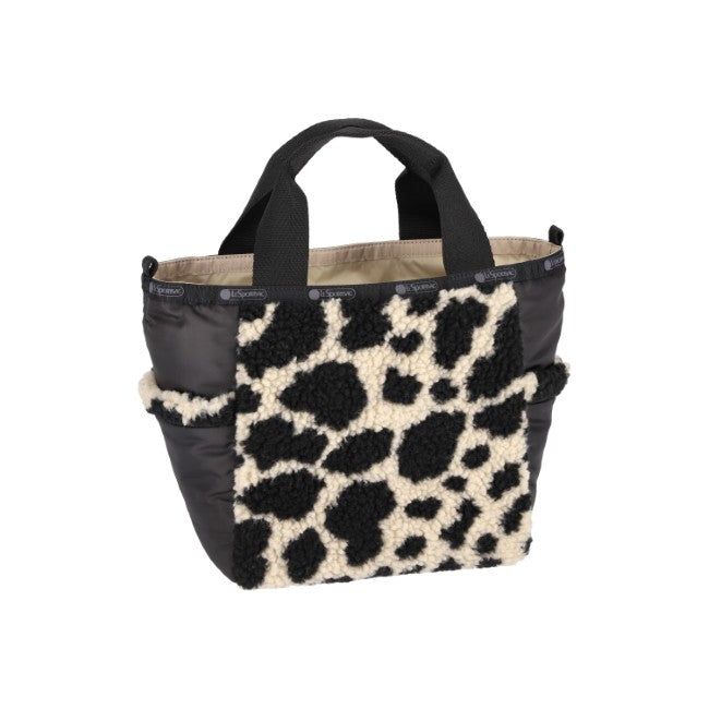 LeSportsac Unisex Sherpa Small Open Tote In Cow Sherpa
