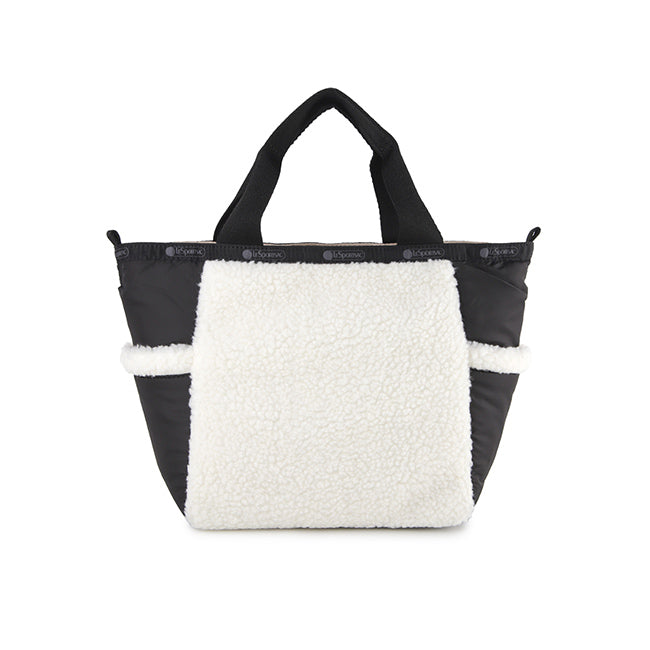 LeSportsac Unisex Sherpa Small Open Tote In Cream Vegan Sherpa