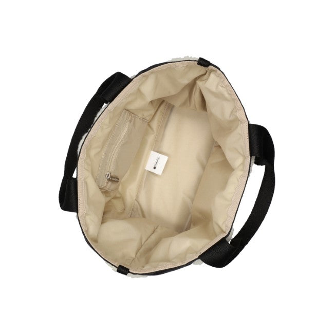 LeSportsac Unisex Sherpa Small Open Tote In Cream Vegan Sherpa