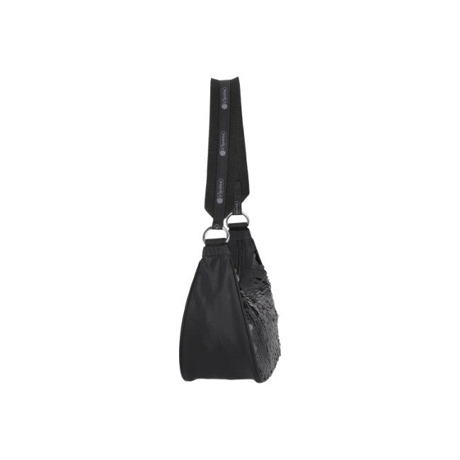 LeSportsac Unisex Sequin Small Hobo In Matte Black Sequin