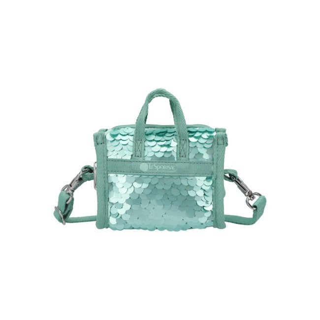 LeSportsac Unisex Sequin Micro Bag In Matte Mermaid Grn Sequin