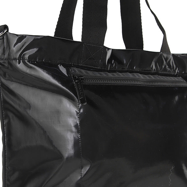 LeSportsac Unisex Carryall Zip Tote In Black Shine