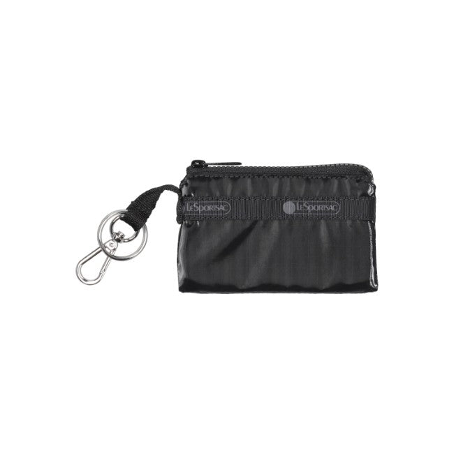 LeSportsac Unisex Wallet Zip Card Holder In Black Shine