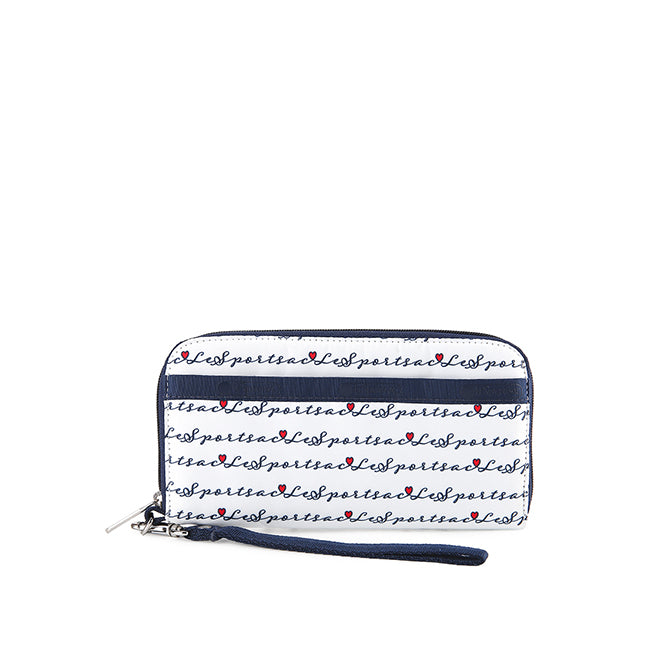 Tech Wallet Wristlet In Marine Logo Border