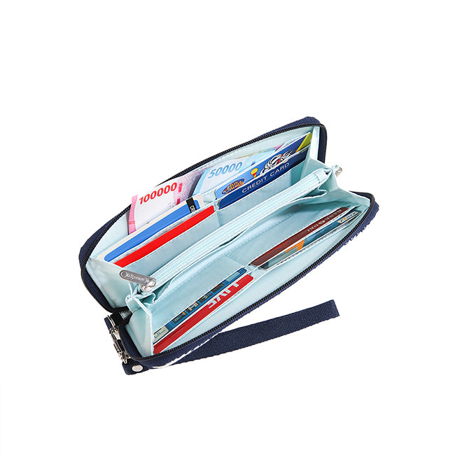 Tech Wallet Wristlet In Marine Logo Border