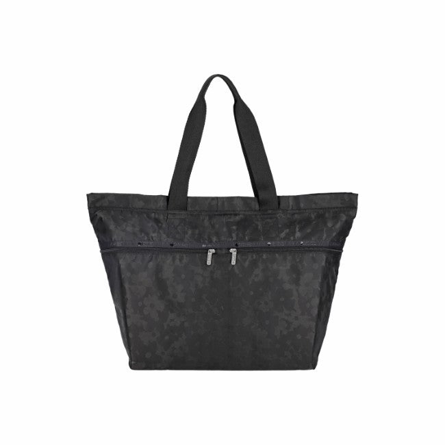 LeSportsac Unisex Carlin Zip Top Tote Bag In Black Floral Jacquard